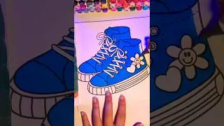 ASMR coloring (Converse Shoes Picture👟) Full video on my channel! #subscribe #shorts #art #asmr