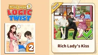Brain Puzzle 2: Logic Twist Level 108 | rich lady,s kiss Gameplay