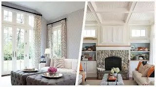 75 Medium Tone Wood Floor Living Room Library Design Ideas You'll Love 🔴