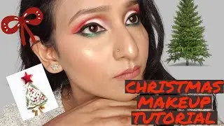 CHRITMAS EYE MAKEUP TUTORIAL | XMAS CUT CREASE MAKEUP TUTORIAL | GLAM MAKEUP LOOK | SHINEWITHSHIVI