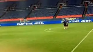 Ryan Giggs attempt of hitting the crossbar in Denver
