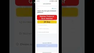 Marina Protocol Quiz Answer - 24 Sep | Marina Protocol Today Answer | Free Crypto 2025 | #Shorts