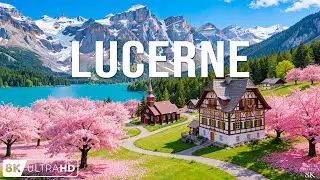 Lucerne Spring 8K | Cherry Blossoms, Turquoise Lake & Timeless Swiss Alpine Beauty