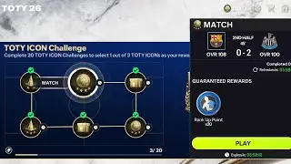 FC Barcelona vs. Newcastle United. Toty Icon Challenge. FC Mobile 