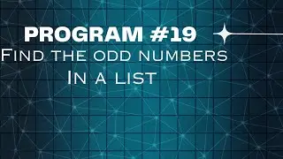 Day - 19: Python program to find the odd numbers in a list.