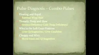 Pulse Diagnosis Combo Examples #2: Thready, Deep and Slow; Wiry and Choppy - Diagnostic Methods i