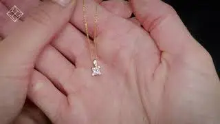 0.25ct Lab Diamond Princess Cut Solitaire Necklace in 9K Gold - NDG5253