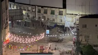 Clashes erupt between Palestinian protesters and Israeli soldiers in the city centre of Jenin