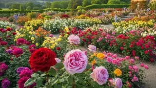 A Relaxing Walk Through a Beautiful Rose Garden | Peaceful Garden Tour