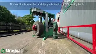 Gradeall OTR TYRE Splitter on Polyurethane/Foam filled tyres