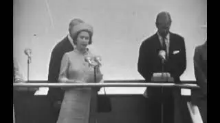 The Queen christening a ship in Newcastle, NSW.