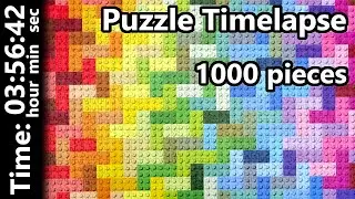 Rainbow Bricks - 1000 pieces Lego jigsaw puzzle timelapse