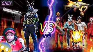 Impossible😱(BR999) 1v4 against QLF guild members BR999 hacker gameplay🔥 desert eagle