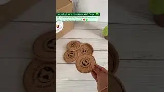 Eco-Friendly Cork Coaster Set Of 4 With Holder