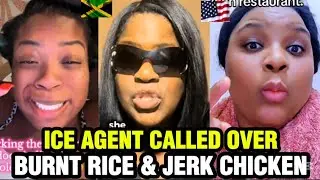 WHAAT!! Black American Woman Called ICE On Jamaican Restaurant Over Burnt Rice & Spoiled Chicken 