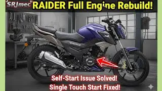 TVS rider bs6 bike self problem? How to open full engine #bikemechanic #automobile #rider 