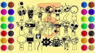 Drawing All Sprunki Phase 3 Characters - Wenda, Simon, Brud, Oren, Gray, Mr. Sun, and Others