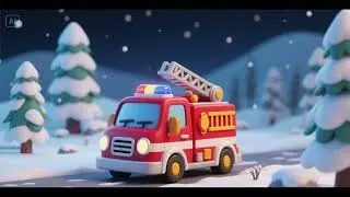 Little Fire Truck Winter March | Fun Winter Song for Kids