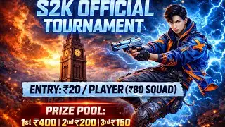 Entry ₹20 😱 Win ₹400 Cash! S2K Official Free Fire Tournament (Register Now) #tournament