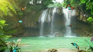 ✨ love Magical Waterfall with Rainbow Mist | Tropical Jungle ASMR | 10 Hour Dreamy Escape