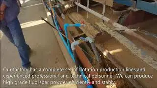 Flotation production line to produce high grade fluorspar powder.