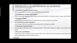 Importance of Advertising-Advertisement &Sales promotion- FYUGP-First Semester University of Calicut