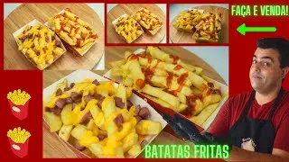 A MELHOR BATATA FRITA, COM A MELHOR COBERTURA! Como fazer batatinhas fritas para vender!🍟🍟🍟🍟🍟