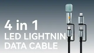 X308 USB-C Multi Charging Cable 4-in-1 Lightning Cable with LED Light 60W/27W