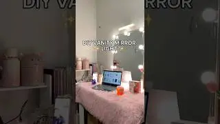 My DIY Vanity Mirror Lights 🤍✨ #vanitymirror #diyvanitymirror #diylighting