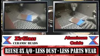 Abrasive Blast Test: ZirGlass vs Aluminum Oxide (ZirGlass Outlasts AO 8X)