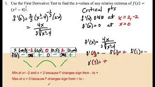 5 4,5 5 First Derivative Test and Candidates Test for Abs Extrema