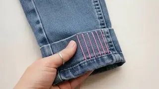 👖How to hem and shorten jeans without cutting them - a clever sewing trick!#swing