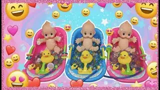 Triple the Fun! Babies Take a Colorful Bubble Bath with Surprise Toys! ✨👶 #babydoll  #kidstoys