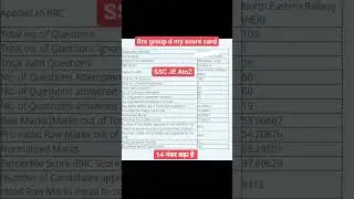 rrc group d my score card #rrcgroupd #scorecard #group_d #rrb result rrc Gkp #rrcgkp