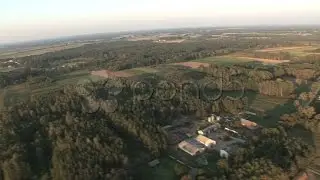 Aerial - Fields, Woods, Settlements 2.mov. Stock Footage
