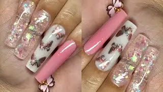 POLYGEL NAILS TUTORIAL FOR BEGINNERS | GLITTER POLYGEL NAILS |BUTTERFLY NAILS| VETTSY POLYGEL REVIEW
