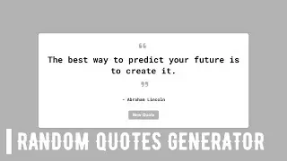 Random Quotes Generator using HTML CSS & Javascript | Coding With Mido