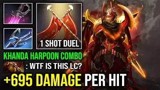 WTF +695 Damage Per Hit 1 Shot Duel Win with Khanda Harpoon EZ Duel Hunt Legion Commander Dota 2