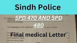 Sindh Police SPD 470 & SPD 480 Final Medical List