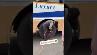 #bus tyre puncture change tyre