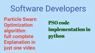 Particle Swarm Optimization || PSO