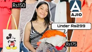 CHEAPEST Ajio Haul *Under Rs299* | Trendy Tops, T-Shirts, Footwear, Bags & More| Renigraphy