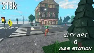 318k City Apartment & Gas Station | Speed build | Bloxburg