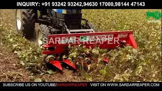TRACTOR REAPER MACHINE WORKING ON SOYBEAN ,SOYABIN CUTTING  MACHINE   call   98144 47143