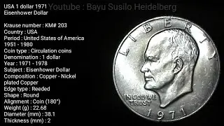 US one dollar 1971 Eisenhower Dollar No Mint Mark