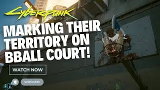 Cyberpunk 2077 Marking Their Territory On BBall Court!