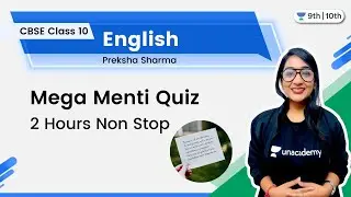 Mega Menti Quiz | English | 2 Hours Non Stop | Class 10 English | Preksha Sharma