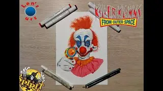 Drawing Rudy Killer Klown fromOuter Space. SOLD!