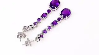 Сребърни обеци от BirSe с Естествен аметист 6,10 ct.