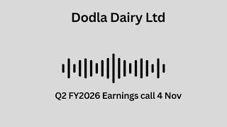 Конференц-связь по итогам второго квартала 2026 финансового года компании Dodla Dairy Ltd
